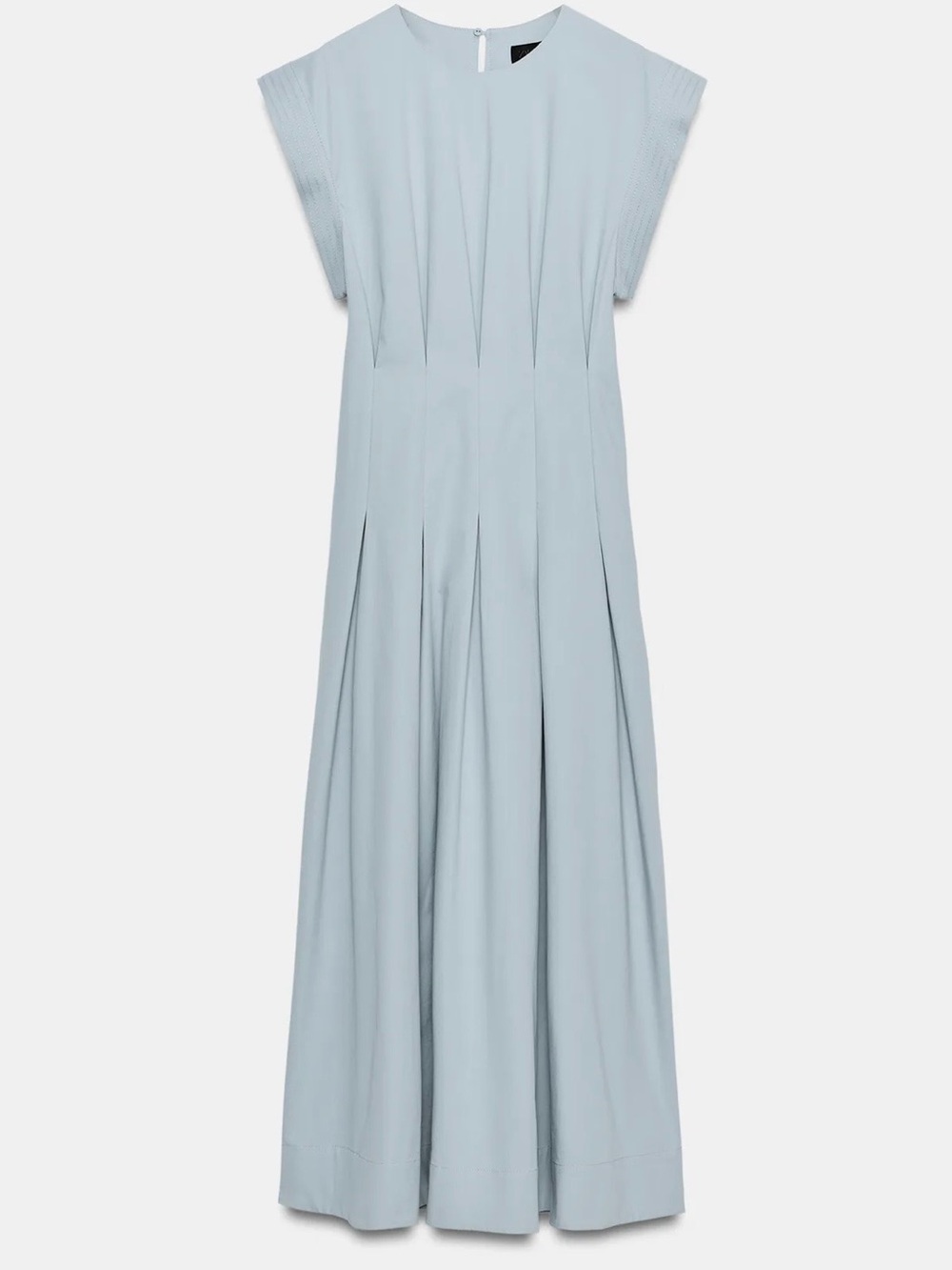 ZARA NWT Pleated Poplin Dress - Blue/Gray